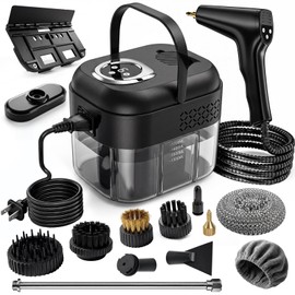 Handheld Steam Cleaner for Home, 2500W Portable Steam Cleaner with 1700ml Water Tank, 6 Adjustable Steam Levels, 10 Accessories for Kitchen, Bathroom, Grout, Tile, Couch, Car Detailing