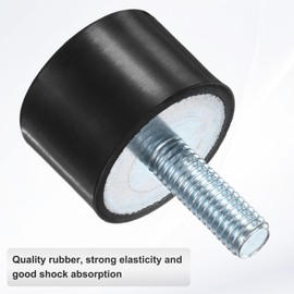 M METERXITY 4-Pack Rubber Mounts D30mmxH20mm Male/Female Vibration Isolators Cylindrical Shock Absorber W M8 x 23mm Studs for Air Compressor/Car/Pump/Boat/Garage Motor/Bobbins Rubber Isolators