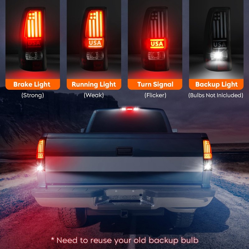 Tail Light + 3rd Third Brake Cargo Lamp for Chevy