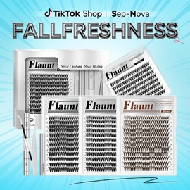 Flaunt Collection | Flaunt & Short Flaunt & Brown Flaunt & One-Length Flaunt | Waterproof, Long-Lasting Lashes | Flora | Natural Daily, Volume Style | Beginner Friendly DIY Lashes For a Flawless, Voluminous Look:_Only Brown Flaunt Clusters  [no bond&sean&remover]