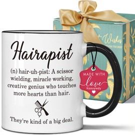 Koouyiedy Hairdresser Mug Gifts for Women, Hairapist Barber Hair Stylist Gifts for Female Men, Barbershop Hair Salon Gift 11OZ