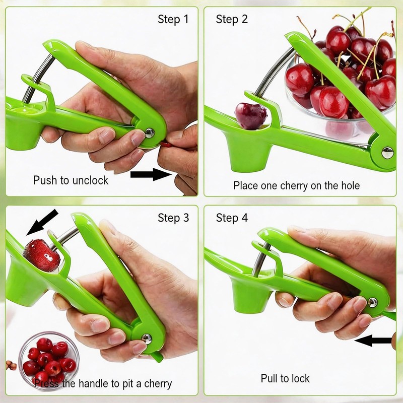 Cherry and Olive Pitter Tool, 2 Pcs Fruit Stone Remover,