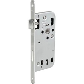 Grundmann WG Mortise Lock 300R Wedge Bit DM 50 Galvanised Steel Silver-Coloured Round Lock