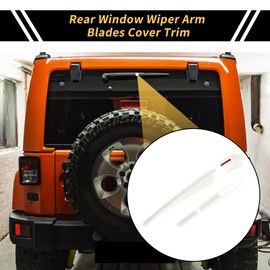 REPAIROCK 1 Set Rear Window Wiper Arm Blades Cover Trim for Jeep Wrangler JL JLU 18-24 Rear Windshield Wiper Arm Blades Cover Trim ABS White