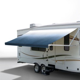 RecPro RV Awning Fabric Replacement | Width Options from 8 Feet to 22 Feet | Variety of Color Options | 8' (96") Length RV Awning | Premium Vinyl (22' - Actual Width 21' 1", Slate Blue Fade)