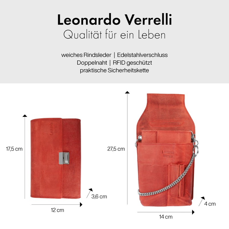 LEONARDO VERRELLI Waiter Wallet Leather Waiter's Wallet, Wallet, Women's Men's