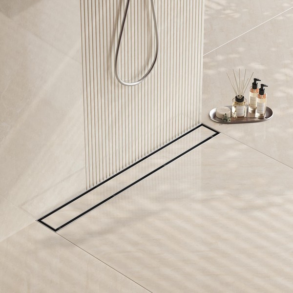 Neodrain Brushed 48-Inch Linear Shower Drain,with 2-in-1 Flat & Tile