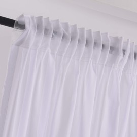 Megachest PURE voile Extra WIDE Sheer Plain Voile Curtain Window Panel 7 Drops EXTRA LONG 1 PANEL (voile-snow white,295X229CM DROP ONE PANEL)