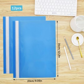 Pack of 12 A4 Expanding File Folder Plastic Document Folder Project Folder Presentation Folder for School, Office and Home Document Organiser