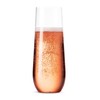Munfix 36 Pack Stemless Plastic Champagne Flutes Disposable 9 Oz