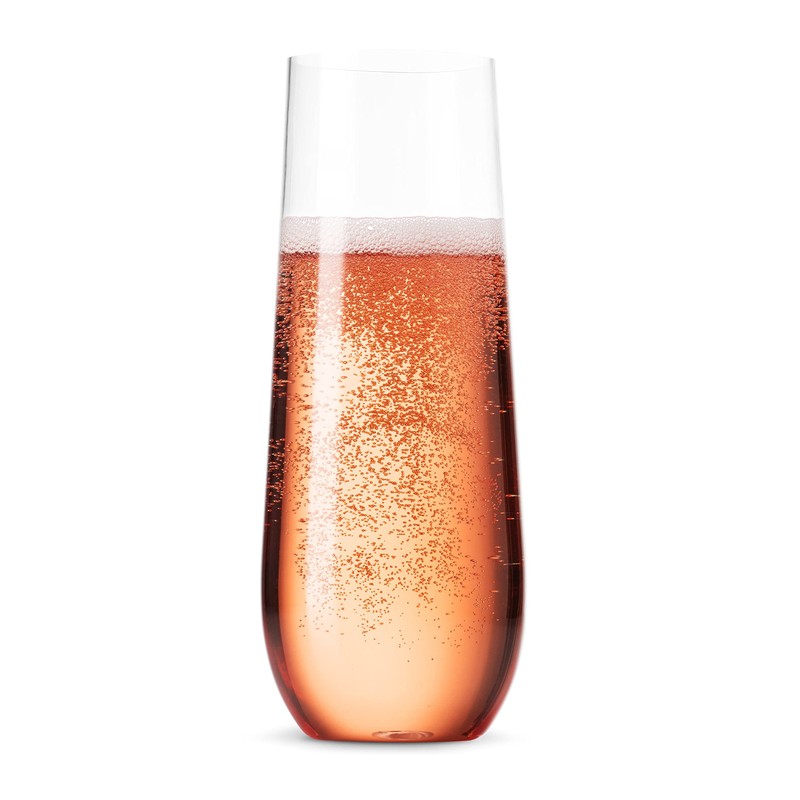 Munfix 36 Pack Stemless Plastic Champagne Flutes Disposable 9 Oz