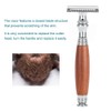 Classic Style Wooden Handle Double Blade Manual Razor for Man's
