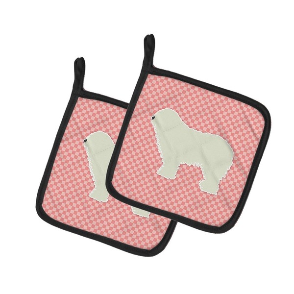 Caroline's Treasures BB3655PTHD Komondor Checkerboard Pink Pair of Pot Holders