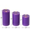 Girimax Purple Flameless Pillar Candles with Remote, Flickering Battery LED