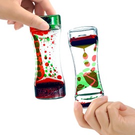 OCTTN Liquid Motion Bubbler Timer Set of 9 Great Desktop Liquid Timer for Fidget Toy, Rainbow Water Timer for Autism, Activity, Drip Oil Motion Bubble Toy Sensory Play for Office Home Desk Décor