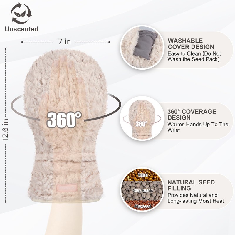 SuzziPad Microwavable Heated Gloves and Microwave Slippers, Hand Heating Pad