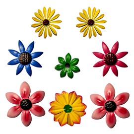 TIN DREAMS FACTORY Hand Painted Fridge Magnets, Magnetic Chalkboard Magnets, Decorative Metal Magnets and Decorations with Unique Flower Design for Home or Office, Funny Magnets