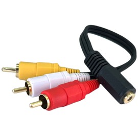 C 'mon [Comon Made] 3.5 mm Stereo (4 Pole: Female )←→ RCA (Yellow/Red/White Male/0.3 m [435 °F – RM3]