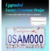 Murimt Sparkly Rhinestone Car License Plate Frames 1 Pack Diamond