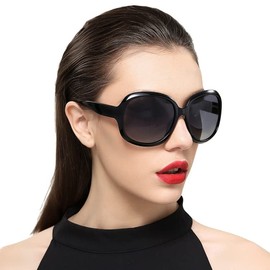 FEISEDY B2434 Women's Sunglasses, Polarized UV Protection, Fashion, UV Protection, Sports, Lightweight, black (black 19-3911tcx)