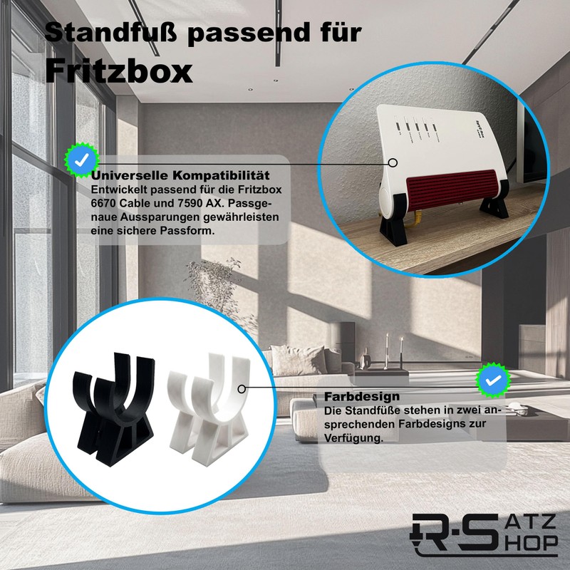 R-Satz Shop Stand for Fritzbox 6670 Cable and 7590 AX
