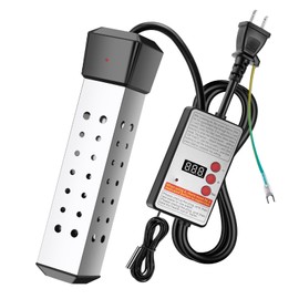 PAHTTO Cast Heater, Hot Water Heater for Bathtubs, 1,500 W, Thermometer, Electric Immersion Water Heater Rod, Temperature Adjustment, Pool Heater, Automatic Power Off, Immersion Water Heater, Inflatable Pool, Home and Outdoor Use