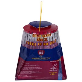 1 Fly Jail X LARGE Bag - Outdoor Disposable Fly Trap | Pre-Baited with Flies Inn Attractant | Outdoor Fly Catcher; RECYCABLE