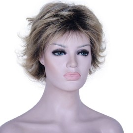 Lydell Ombre Wigs for Women Short Hair Choppy Layers Synthetic Brown Blonde