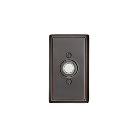 Emtek DoorBell-American Classic 6 rosette options and 9 finish options (Rectangular Rosette, Oil Rubbed Bronze US10B)
