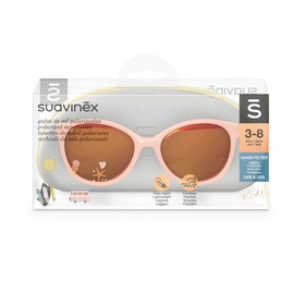 SUAVINEX, Sonnenbrille für Kinder von 3 bis 8 Jahren, polarisiert, mit UV-Filter 400, 100% UVA- und UVB-Schutz, inklusive Tasche und Halteband, sehr flexibel und leicht, Aprikose, Aprikose