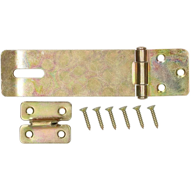 KOTARBAU® Hasp 130 mm with Padlock Yellow Galvanised Padlock Bolt