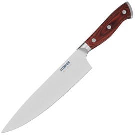 8 Inch Forged Chef Knife, 15° High Carbon Stainless Steel Sharp Kitchen Knife with Ergonomic Pakkawood Handle, Rust Resistant, Gift Box for Home & Restaurant