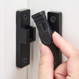 INIRET 2 Packs 90 Degree Flip Latch, Matte Black Zinc Alloy Right Angle Gate Latches for Enhanced Security and Privacy on Sliding Barn Doors,French Doors,Closets,Wine Cabinets,and More