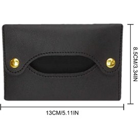 2Pcs Pocket Tissue Holder - Tissue Holder | Travel Pouch for Tissue | Pocket Paper Towel | Tissue Bag Holder | Paper Towel Pu Leather Case | Paper Box Bag | Tissue Storage Bag (Black)