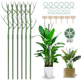 Adjustable Monstera Plant Stakes 27.56" (6 Pack) - Detachable Reusable Supports for Climbing & Potted Plants 10-45" Tall, Indoor/Outdoor Garden Stakes