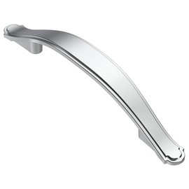 Alzassbg 10 Pack Polished Chrome Cabinet Pulls, 3-3/4 Inch(96mm) Hole Centers Cabinet Handles Arch Kitchen Hardware for Cabinets and Drawer AL3028CP