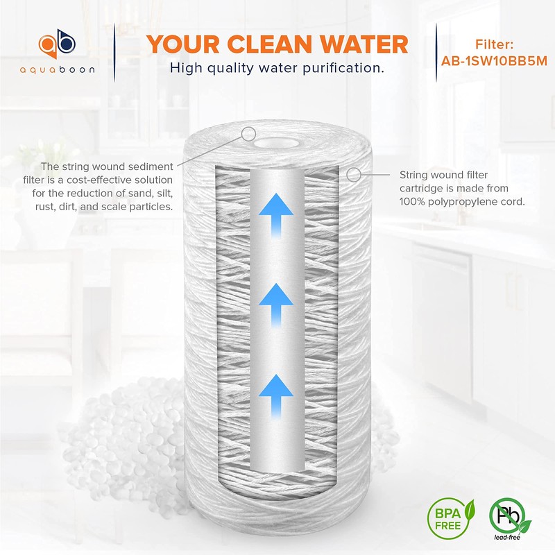 Aquaboon 5 Micron Water Filter 10 x 4.5 inch -