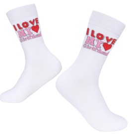 LIKUNGOU I Love My Boyfriend Socks for Couple Valentine Gift I Love My Girlfriend Love Gifts for Her, i love my girlfriend, One size fits all