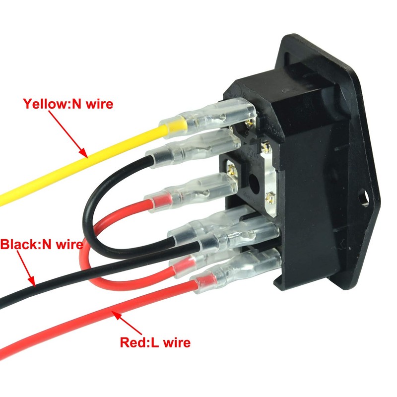FILSHU 10A 250V Power Socket Inlet Module Plug Switch 10A