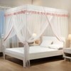Pink Plaid Curtain Style Mosquito Net Bed Mosquito Net (150x200cm)