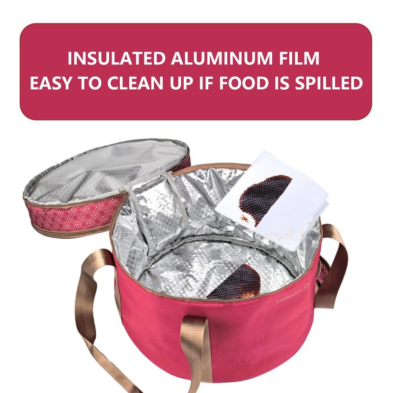 2 Pack Pie Carrier with Lids and Handles, Loadable Cupcake