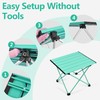 Grope Portable Camping Table with Aluminum Table Top, Folding Beach