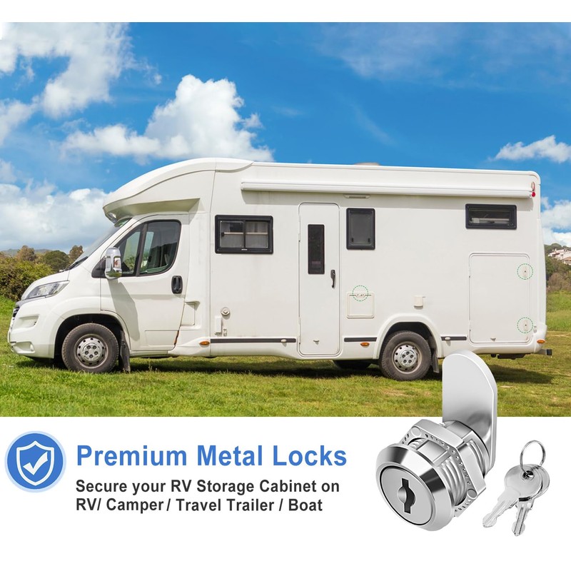 Cylinnda Cabinet Locks (3 Pack, Zinc Alloy), Keyed Alike Cam