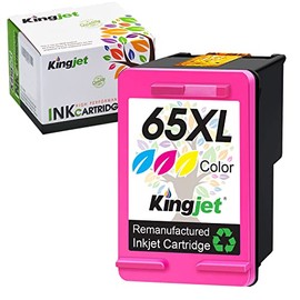 Kingjet Remanufactured Ink Cartridge Replacement for HP 65XL 65 XL for Envy 5055 5052 5058 DeskJet 3755 2652 2655 3722 3723 3752 3758 3730 3720 3700 2622 2655 Printer (1 Color)