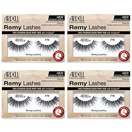 Ardell Remy lash 778, Premium Grade Remy Hair False Lashes with Invisiband, 4 pairs