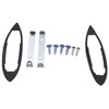 Prefer Warehouse Pair Chrome Round Bowtie Outside Rearview Mirrors Ribbed