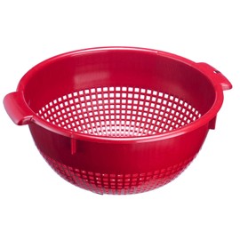 Westmark 2126221R Colander with Recessed Grips and Attachment Racks, Plastic, Red