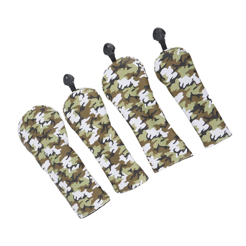 4Pcs Golf Club Head Cover PU Thick Plush Wear Resistant