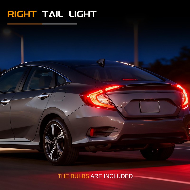 Tail Light Assembly Compatible With 16-21 Honda Civic Sedan