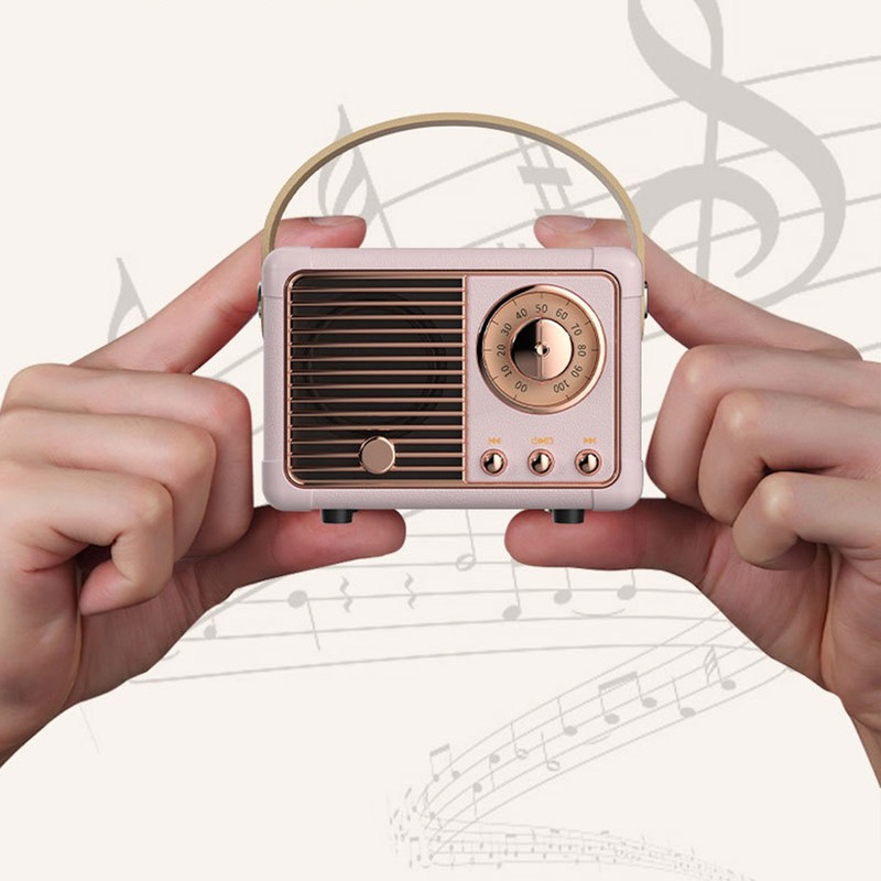 Retro Bluetooth Speaker Old Fashioned Classic Portable Mini Wireless Speaker